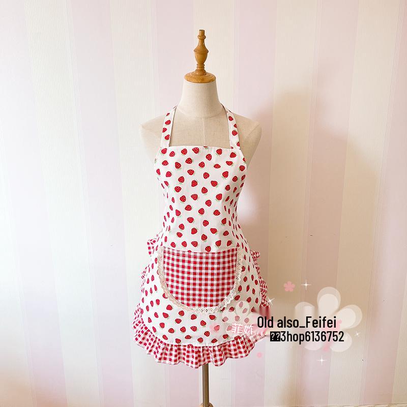 Korean Style Cotton Lace Apron - Cute, Sleeveless, Anti-Stain Kitchen Wear