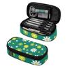 Pen Case 300D Polyester Large Capacity Smooth Zipper with Main Compartment Mesh Pocket and Pen Slots for School and Study