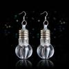 Silver Plated LED Bulb Lighting Hook Earrings Party Pub Club Women Jewelry Decor