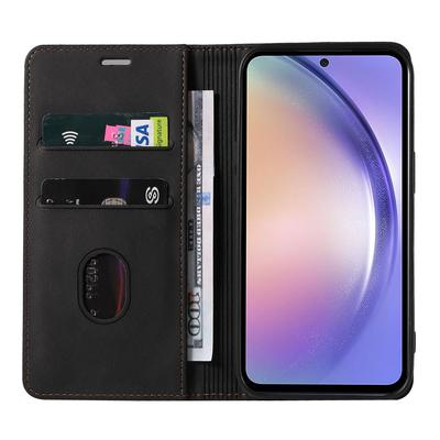 For Samsung Galaxy S24+ Magnetic Case PU Leather Card Slots Phone Cover