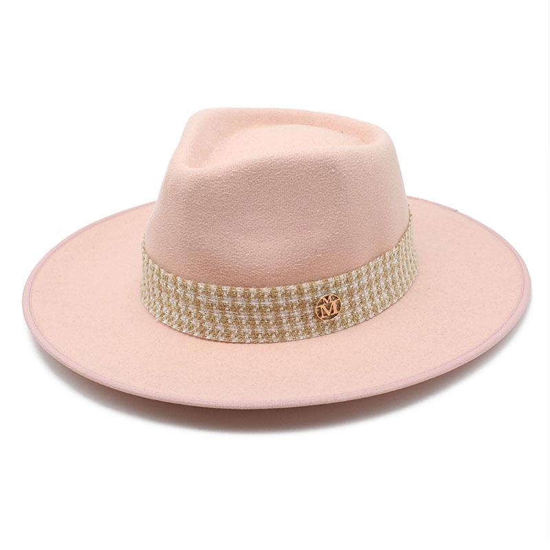 Hat Winter Hemming M Top Hat Men'S And Women'S Big Brim British Fan Wool Gentleman'S Hat