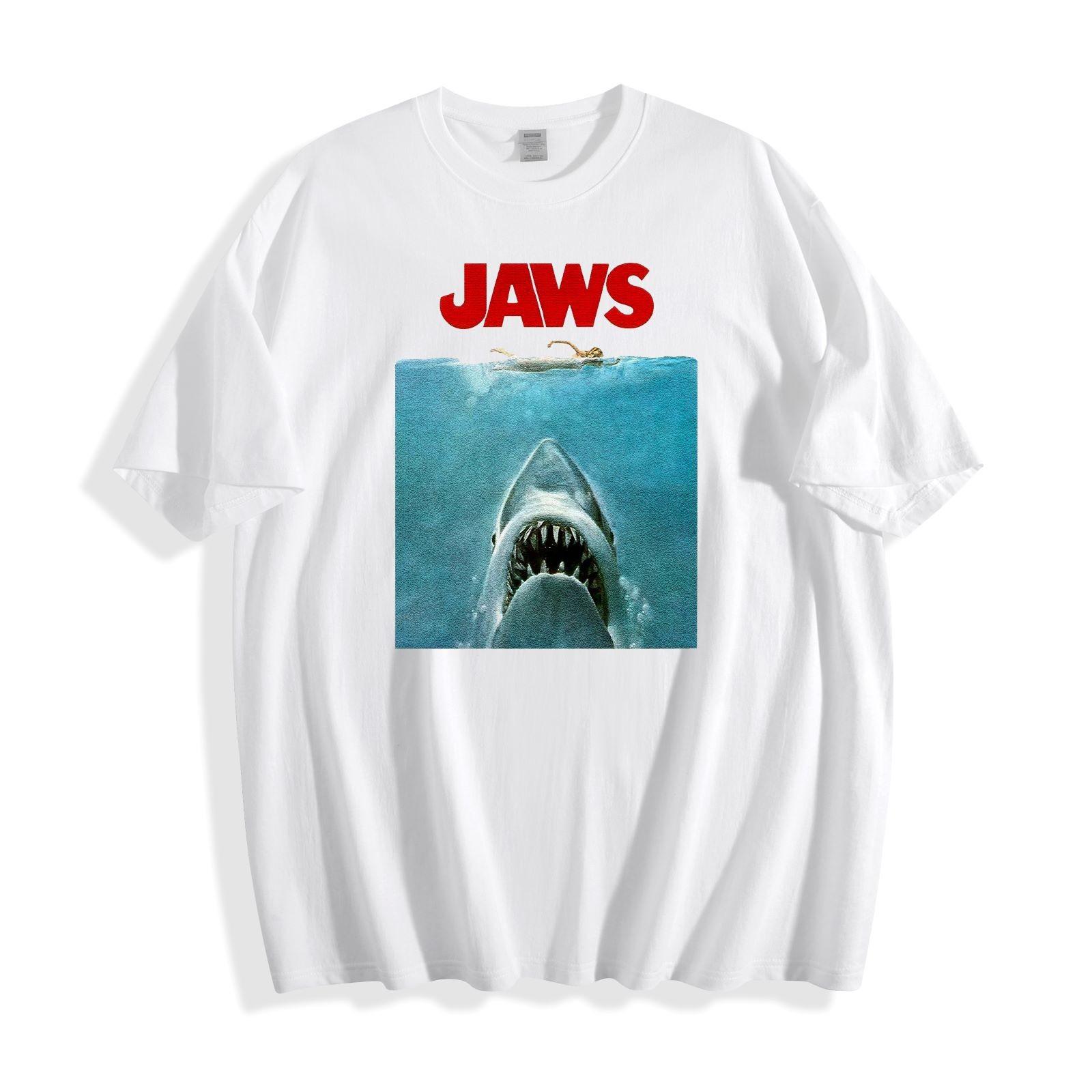Jaws Movie Poster T-Shirt - Classic Thriller Design Unisex Tee XL