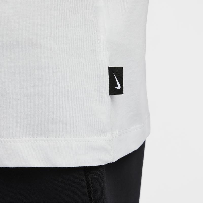 Nike Odzież sportowa Air Casual Miękka Wygodna Koszulka z Krótkim Rękawem Męska Bluzki Góra-Szczyt-Biała FQ3791-121