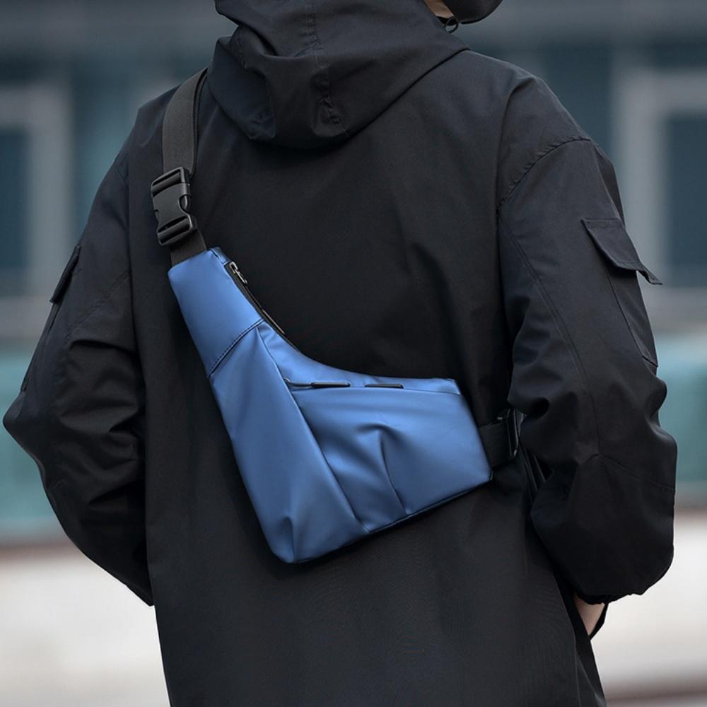 Trendy Cool Triangular Men's Shoulder Bag Fashion Casual Large Capacity Male Breast Bag High Quality Oxford Waterproof Men's Chest Bag for Outdoor Use