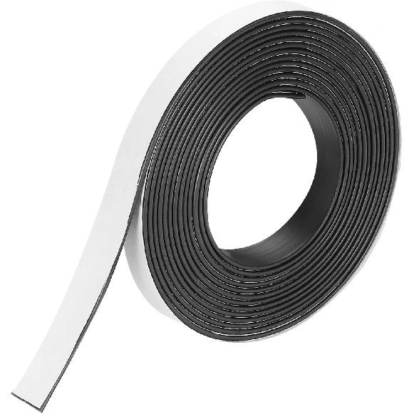 MECCANIXITY Magnetic Strip 16.4 Feet X 3/8" Width X 1/16" Thick Magnetic Tape Labels Stickers Self Adhesive for Whiteboards Refrigerator and DIY