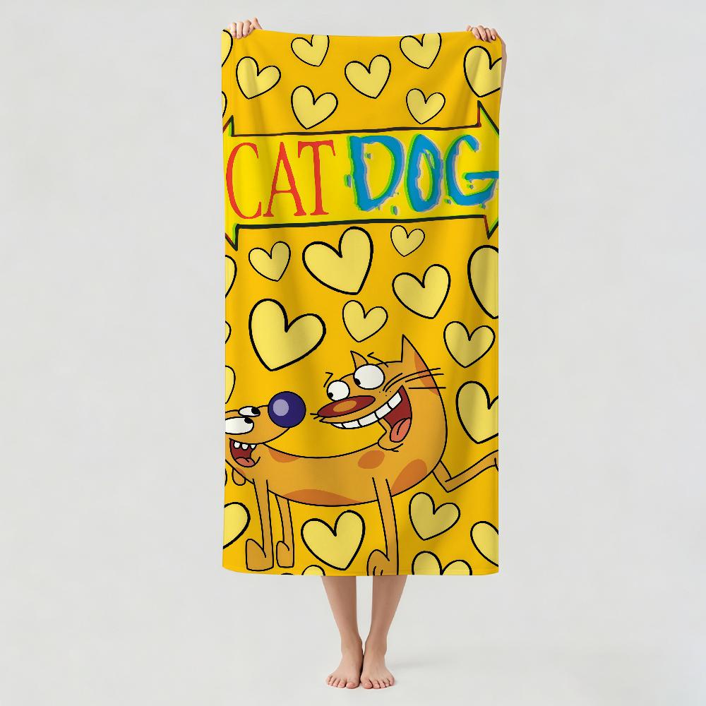 Cartoon cute C-Cat D-Dog Towel Drying Bath Towel Applicable To Light Swimming Camping Yoga Beach Out