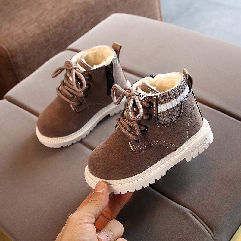 Autumn/Winter Children's Cotton Martin Boots: Warm, Stylish Boys' and Girls' Side-Zip Retro Snow Boots