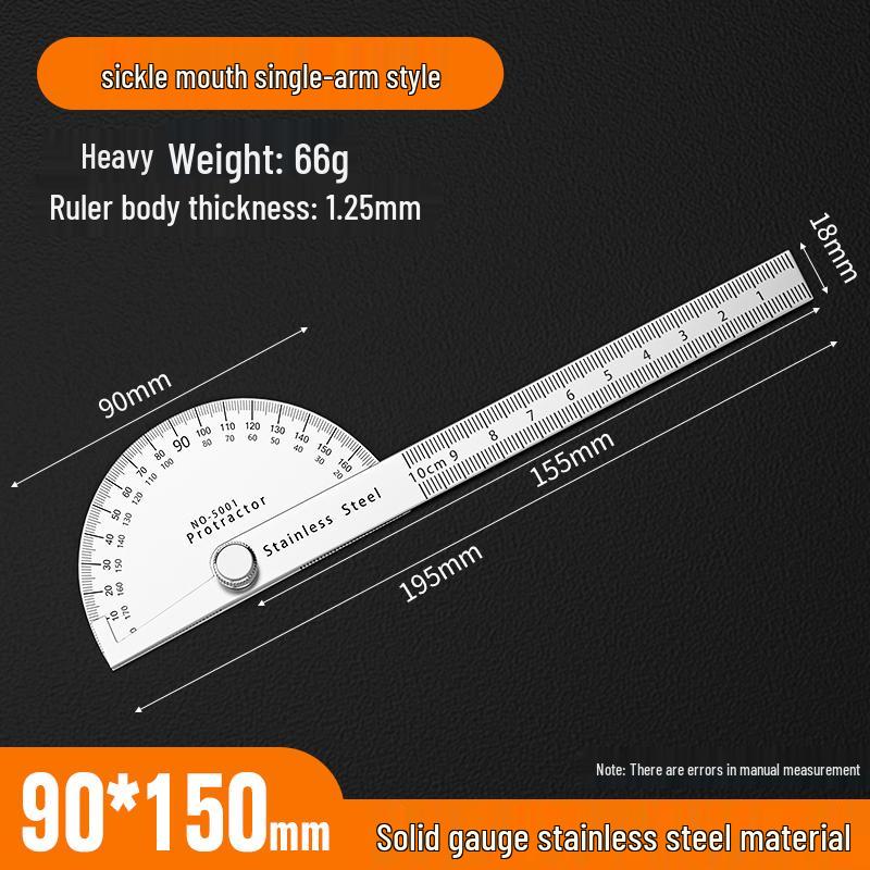 Multifunctional High-Precision Protractor: Angle, Square, Triangle, and Angle Gauge for Woodworking and Industrial Measurement.