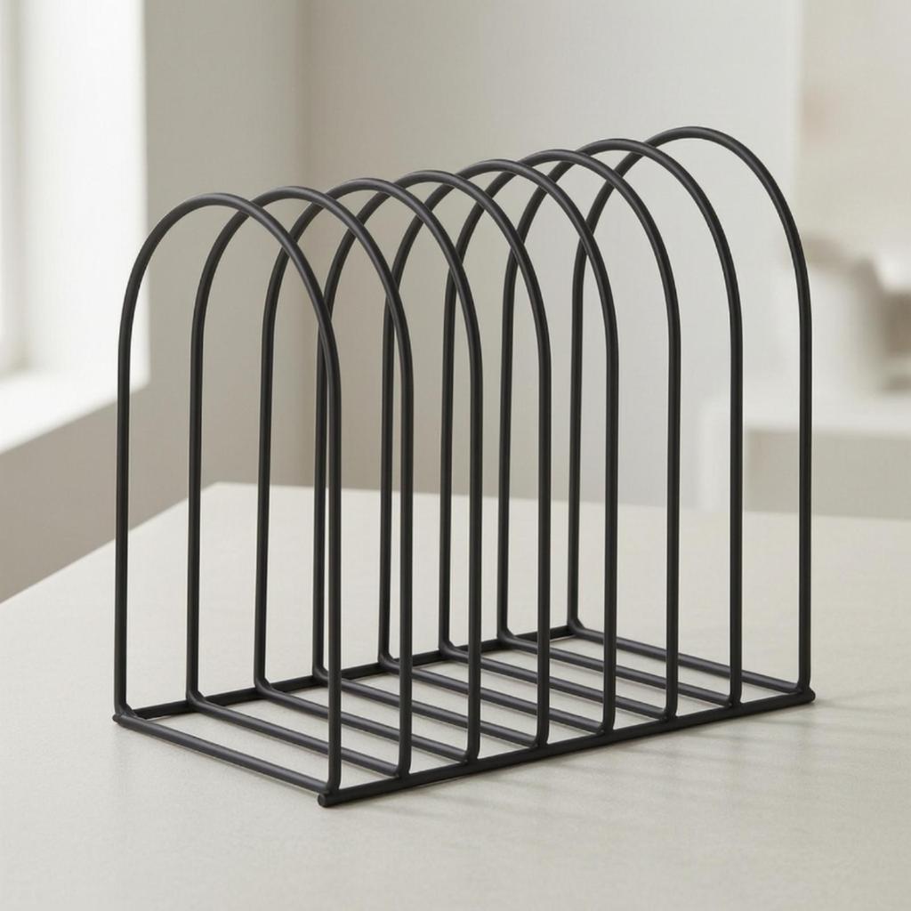 Iron Wire Desktop Storage Rack Long-Lasting Open Slot Organizer Countertop