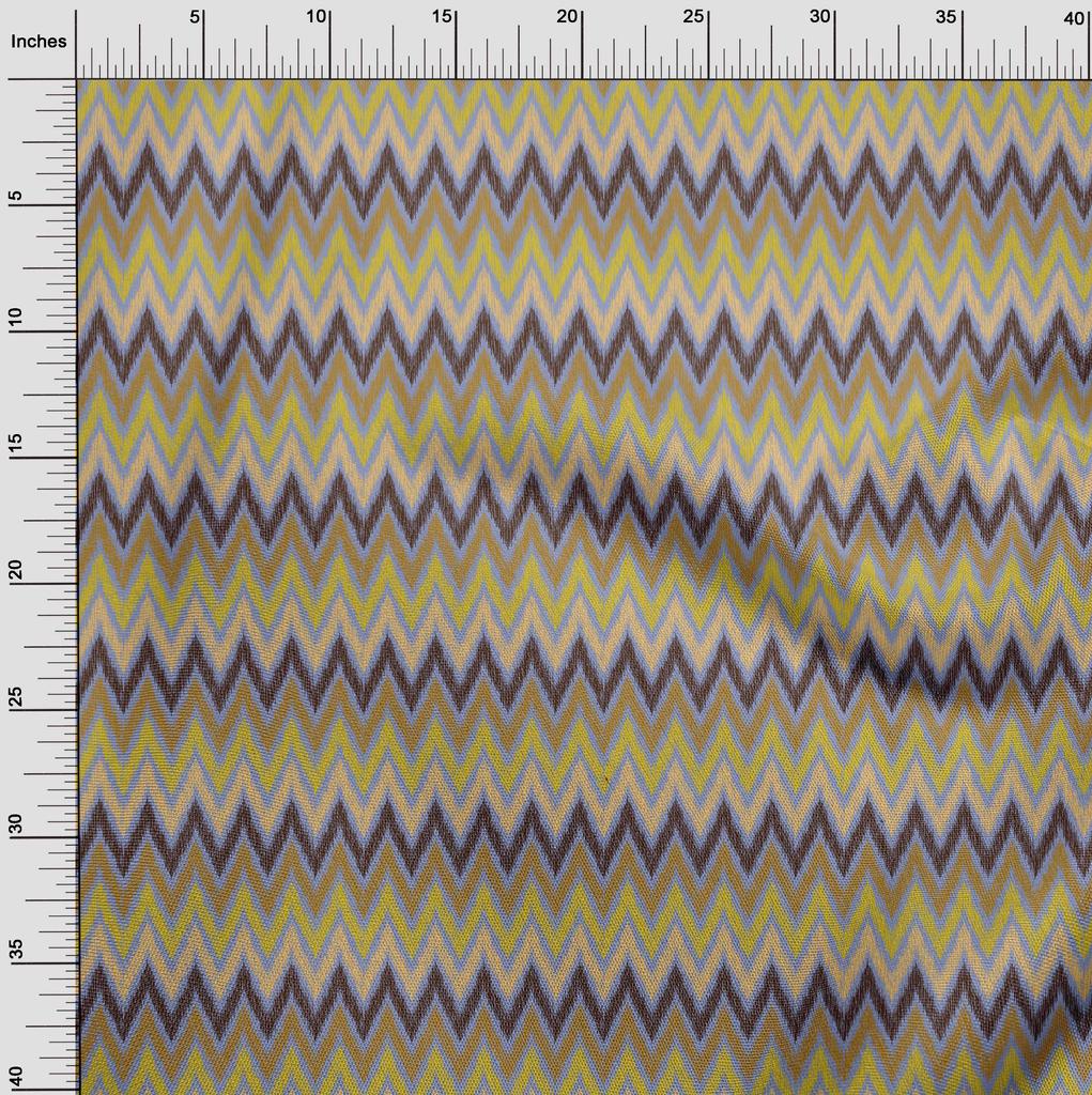 oneOone Cotton Flex Fabric Chevron Ikat Print Sewing Fabric BTY 40 Inch Wide