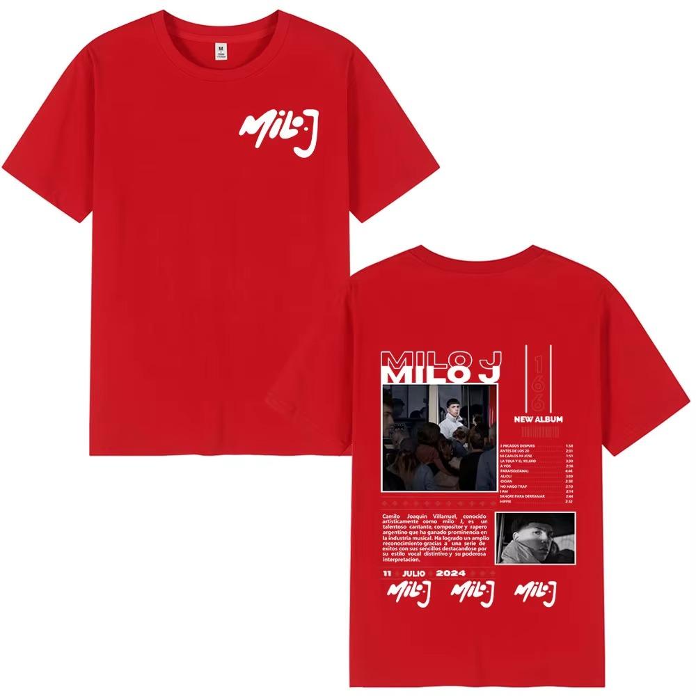 

Rapper Milo J 166 Album Merch T Shirt Men Women Fashion Hip Hop T-shirt Casual Oversized Short Sleeve T-shirts Streetwear XXXXXL красный