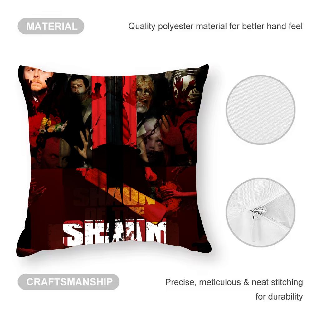 Shaun Of The Dead Cushion Cover Pattern Printed Pillowcase For Living Room Sofa Cushion Cover & Bedroom Decor