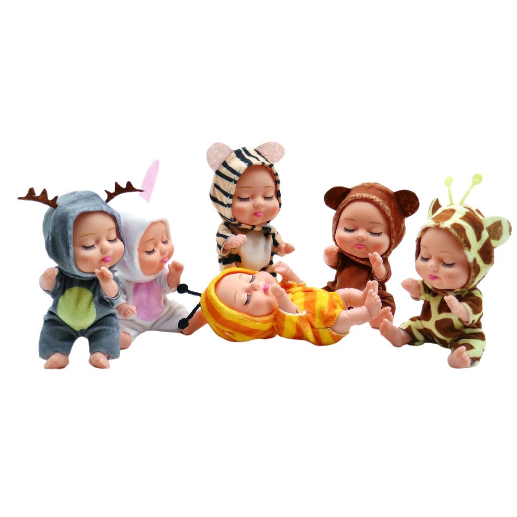 5 Inch 13CM Sleep Doll Simulation Baby Bjd Rebirth Doll Animal Clothing Sleeping Doll