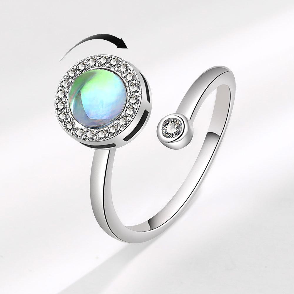 Minimalist Rotating Open Ring For Women Index Finger Lightweight Niche Design Lucky Spin Band Jewelry