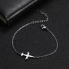 Plane Charm Bracelet Stainless Steel Aircraft Airplane Adjustable Chain Bracelets On Hand Pulsera Jewelry Gift for Women