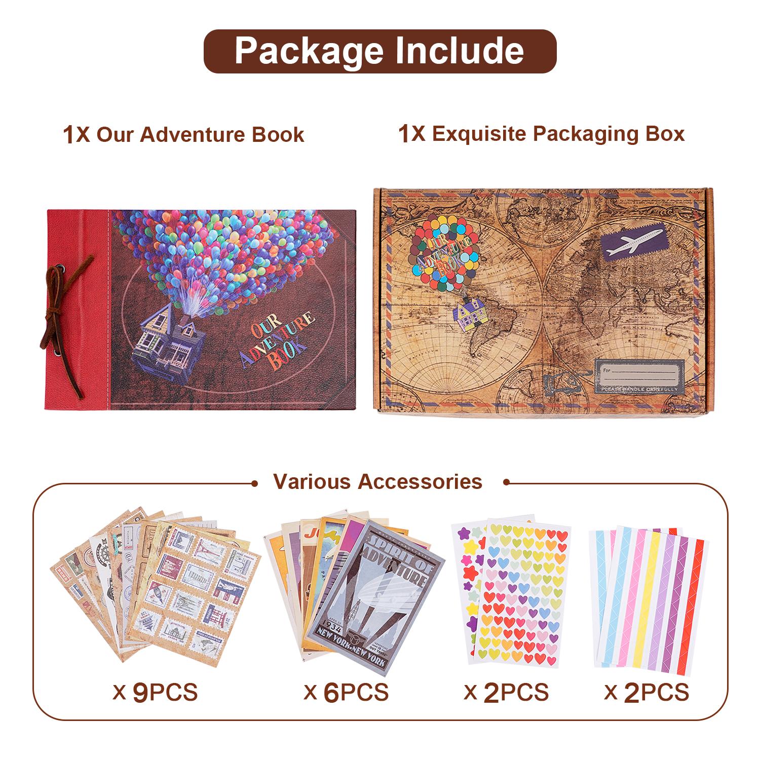 Our Adventure Book 80 Page DIY Handmade Photo Album Scrapbook Retro Kraft Album Anniversary Wedding Guest Memory Book Gift Decor