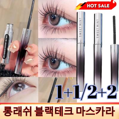 1+1/2+2 Mascara in Schraubenform, Long Lash Black Tech Mascara, Volumen-Mascara, wasserfeste Wimperntusche, 3,5 g, Braun x 1