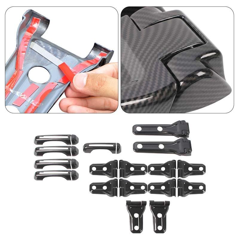 ABS Car Engine Hood Spare Tire Mount Hinge Handle Shell Sticker Decoration Cover For Jeep Wrangler JL 2018 Up 4-Door Version Exterior Accessories