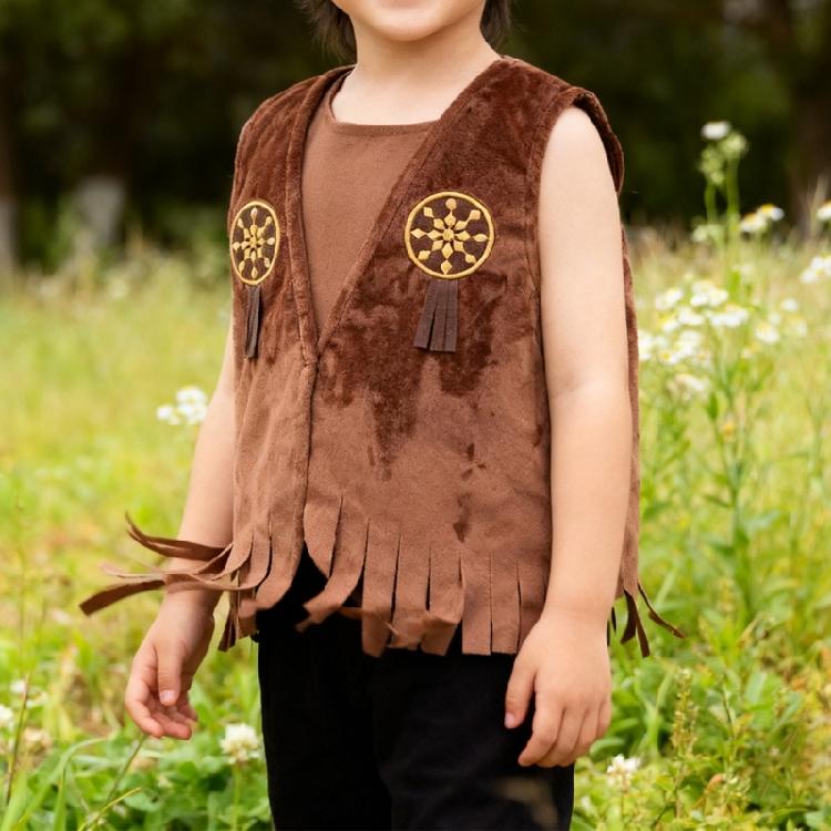 2 Pezzi Abiti Western Accessori Costume da Cowboy Western Gilet da Cowboy con Bandana Bambini Adulti Halloween Costumi Cosplay