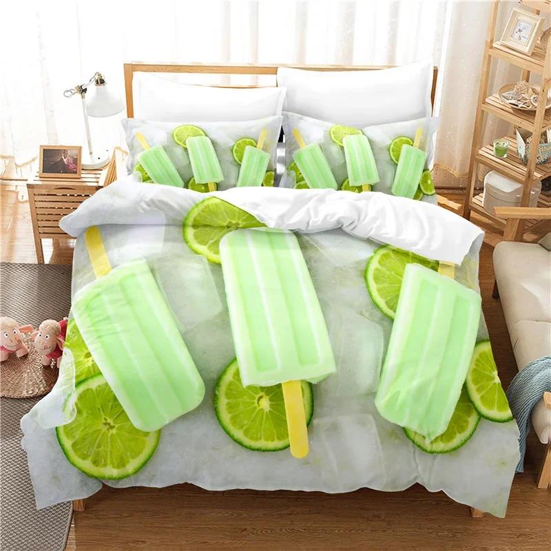 Dropship Soft Duvet Cover Set 3D Print Watermelon Lemon Home Textile Bed Warm Comforter Set King-Sized Dimensionsd Dimensions Comfortable Quilt