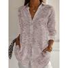 Damenbluse Geblümt Aktiv Stilvoll Knöpfe Bluse Reverskragen Bluse Damen Langarmshirts Damenbekleidung Weibliche Kleidung