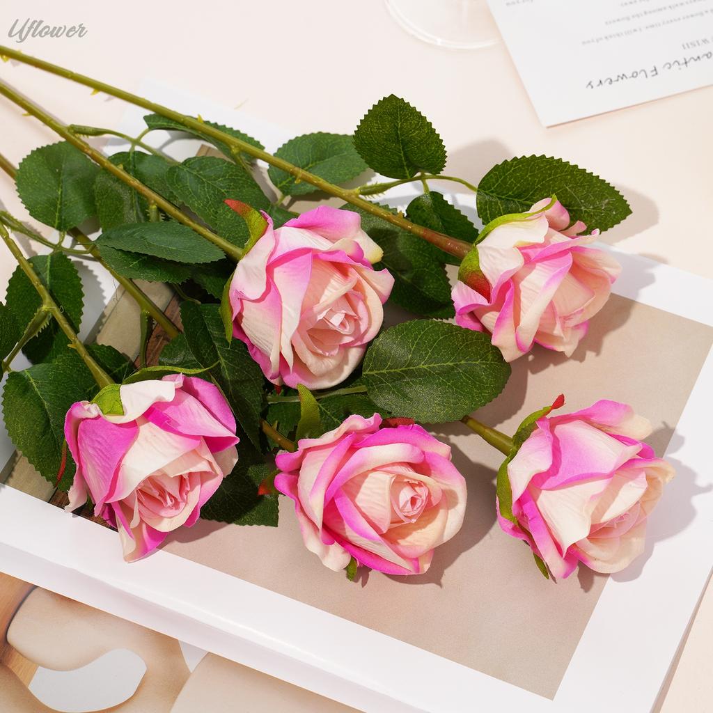 3/5 Stück 51 cm künstlicher Rosenstrauß aus rotem Samt, ideal für Heimdekoration, Partys, Tischdekoration, Valentinstag, Hochzeiten und DIY-Projekte