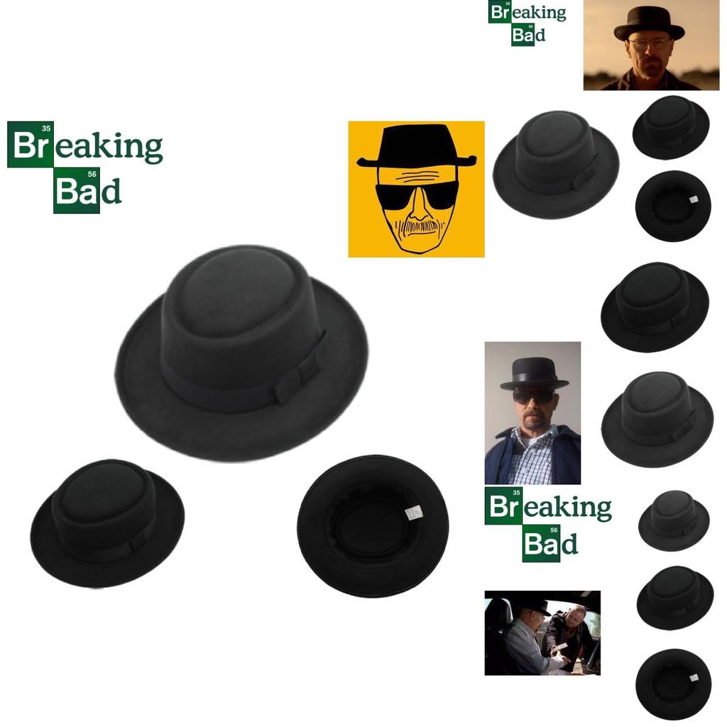Breaking Bad Kapelusz Pork Pie Klasyczny Czarny Wełniany Kapelusz Męski