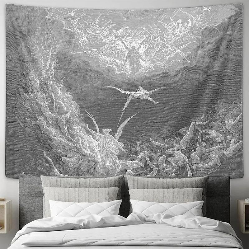 Gothic Tapestry Wall Hanging Dark Academia Decor Medieval Art Home Decor Vintage Tapestry Room Divider Backdrop Wall Art