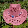 Leather Western Cowboy Hat Men'S Gentleman Godfather Hat Pu Material Panama Cowboy Hat Jazz Hat  Sombrero Para Hombres