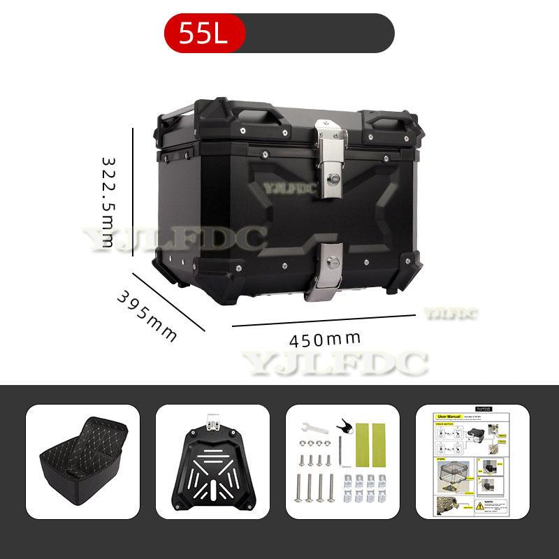 Motorrad Aluminium Topcase 45L 55L 65L Große Kapazität Motorrad Heckkoffer Universelle Gepäck Heckbox Moto Top Case Hohe Quali