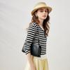 Women's Lyocell Stripe Faux Two-piece Long Sleeve Knit Top