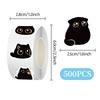 500pcs/Roll Cute Black Cat Cartoon Stickers Kawaii Animal Graffiti Decals DIY Guitar Luggage Scrapbook Sealing Label Sticker Toy