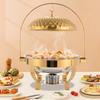 Bymaocar 8.5 QT Hot Pot Buffet, Stainless Steel Stove W/ Lid, Luxurious Circular Food Heater, Wedding Party Dinner Insulated Pot