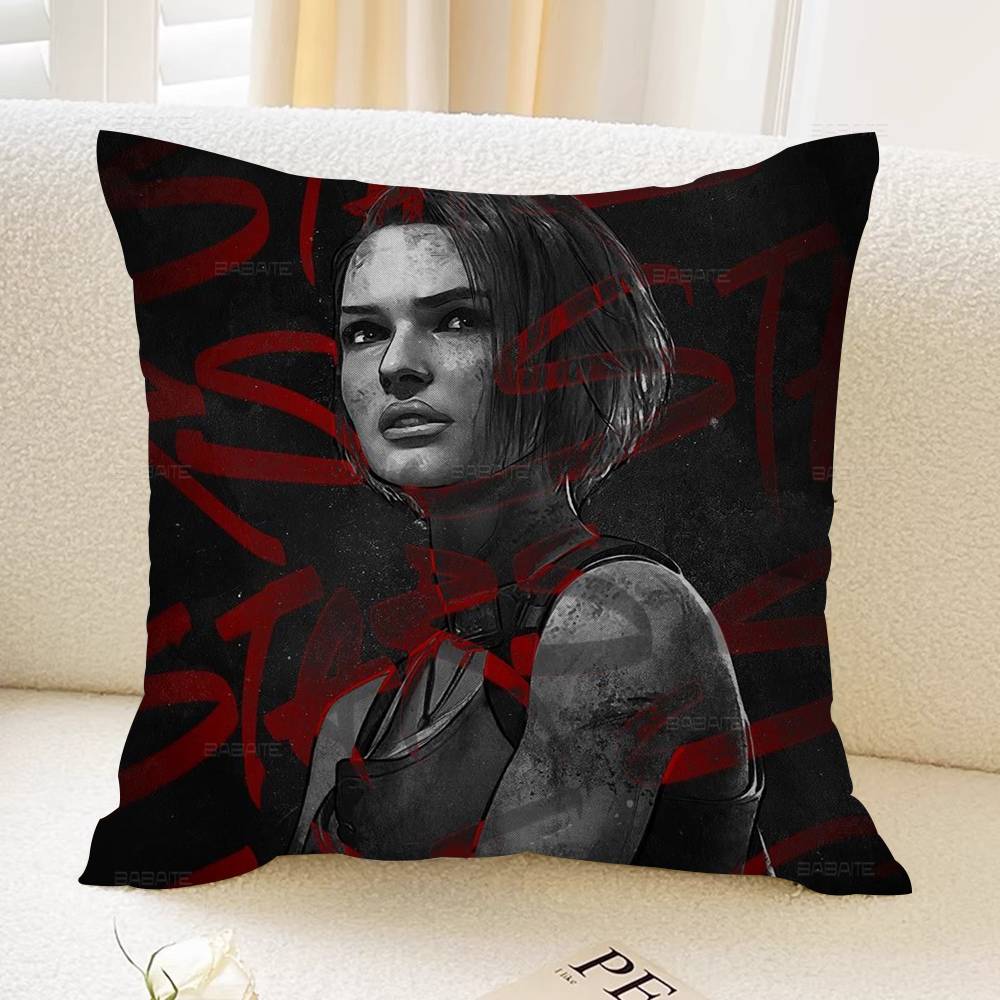 Hot Game R-Resident E-Evil Pillow Covers Cartoon Sofa Decorative Home Double-sided Printing Short Plush Cute Cushion Cover