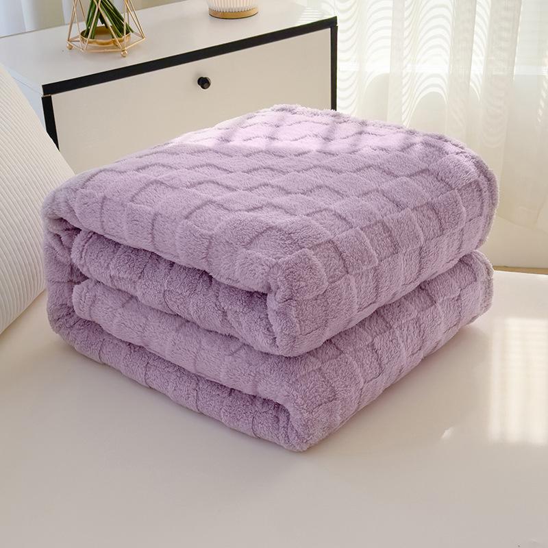 Waffle Plush Multifunctional Blanket Plaid Soft Warm Throw Blanket 3D Checkered Striped Lightweight Blanket All Seasons