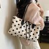 Large Capacity Polka Dot Tote Bag Women Minimalist Casual Shoulder With Multiple Compartments