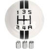 Estink 5 Speed Manual Shift Knob Ergonomic Replacement Gear Shifter for Ford 1967 To 2018 White Black Design with Clear Numbers Includes 3 Adapters