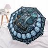 Ship Symbols pattern umbrella, portable and foldable design, 8 ribs, a casual accessory for Halloween, Christmas, and birthday gifts.