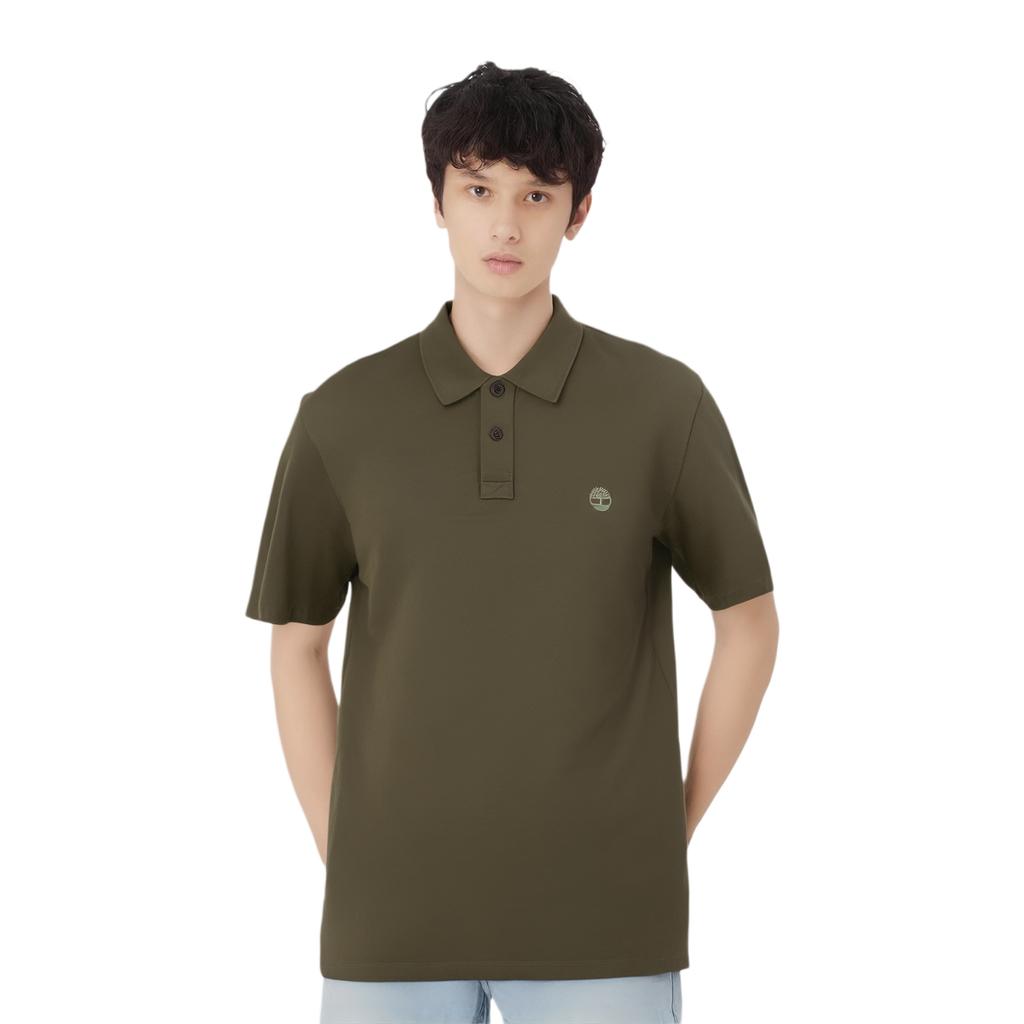 Timberland Outdoor Casual Loose Breathable Short Sleeve Polo Shirt Men Polo Shirts Army-Green A63YQ-A58