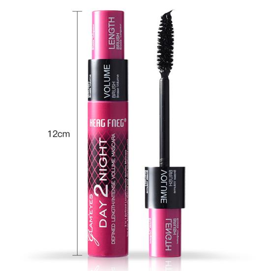 2 In 1 Waterproof Mascara Long Thick Curly Non Smudge Lashes Extension Cosmetic