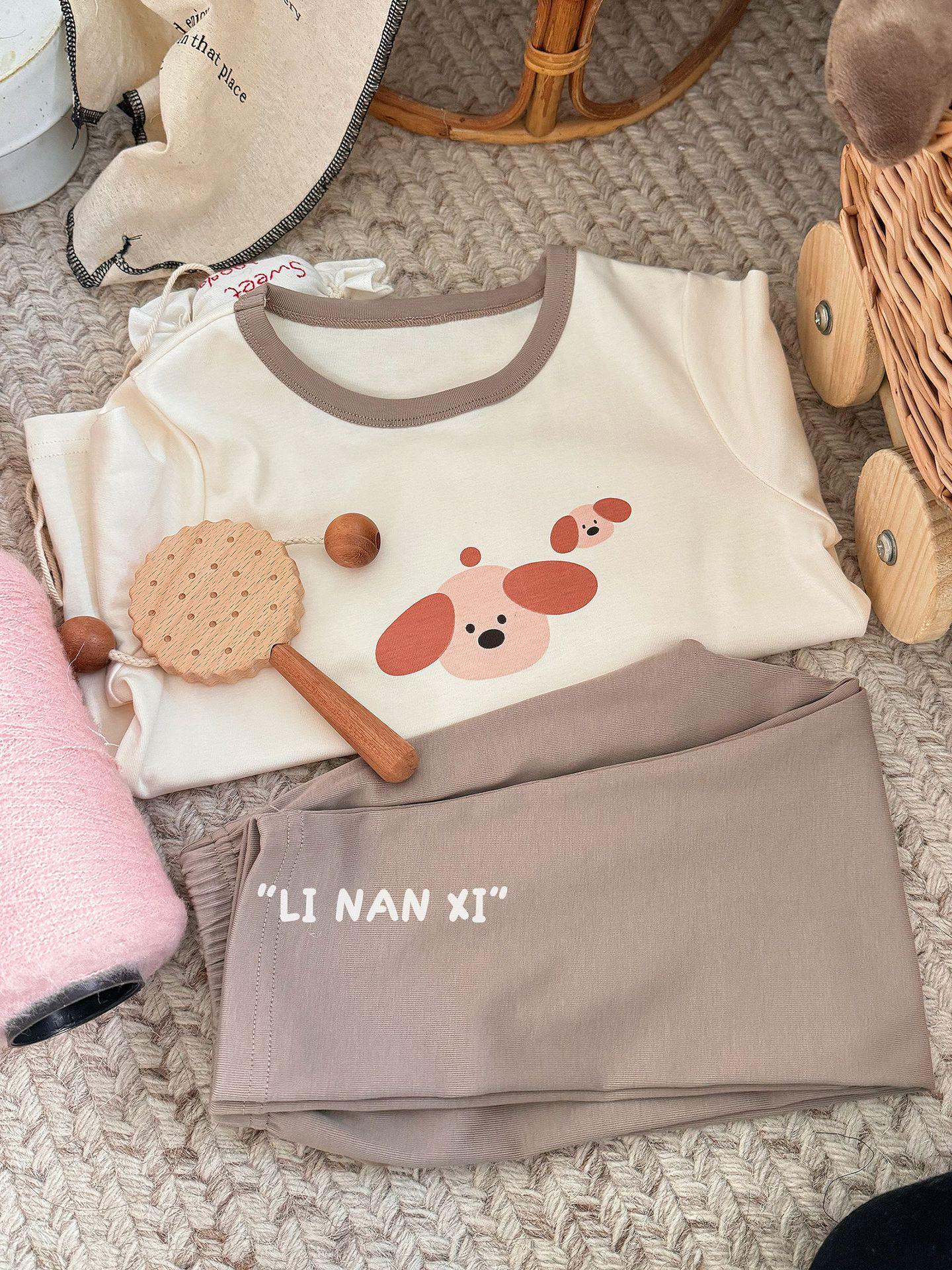 

Мультяшный принт Комплект пижамы для мальчиков и девочек - Милая детская одежда для сна 85058 90 cm