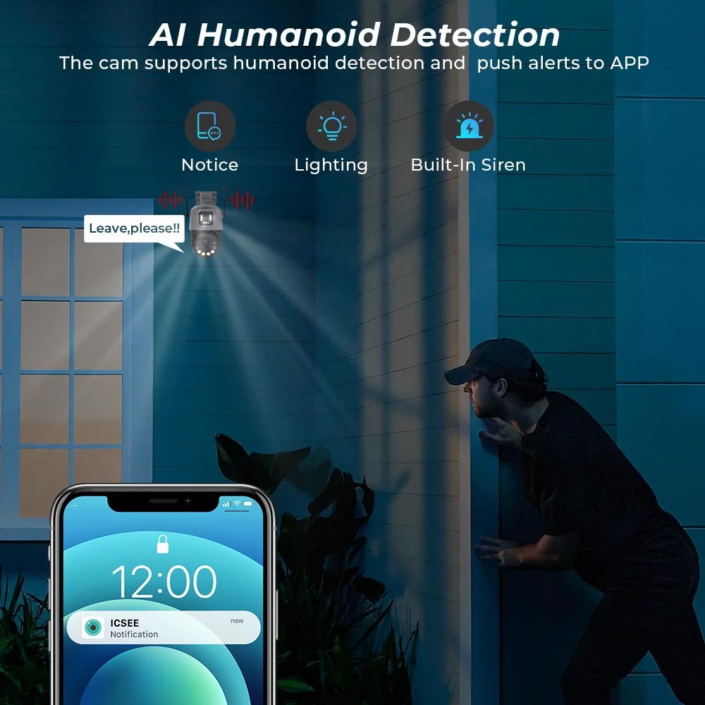 EU 36X optický zoom 8MP WiFi PTZ kamera Duální objektiv Venkovní Ai CCTV kamera Audio 120M IR noční vidění IP kamera Zabezpečení