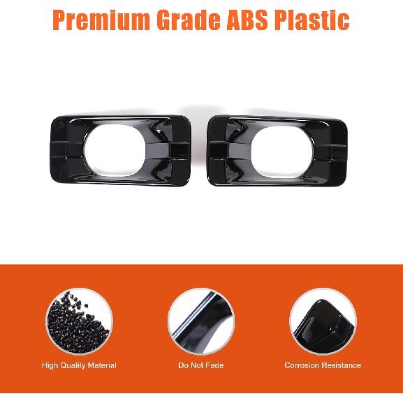 Nebelscheinwerfer-Abdeckung Zierleiste Kompatibel mit Toyota Land Cruiser 250 Prado J250 LC250 2024 2025, Stoßfänger vorne Nebelscheinwerfer Zierblende, 2 Stück (Klavier schwarz)