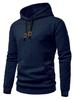 European Long Sleeve Hooded Men's Hoodie with Drawstring Jacquard Checkered Patchwork.
