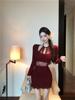 Black Lace Slim-fit Neck Spice Girl Style Dress Women's Clothing Autumn New Waist and Bottom Hip Skirt