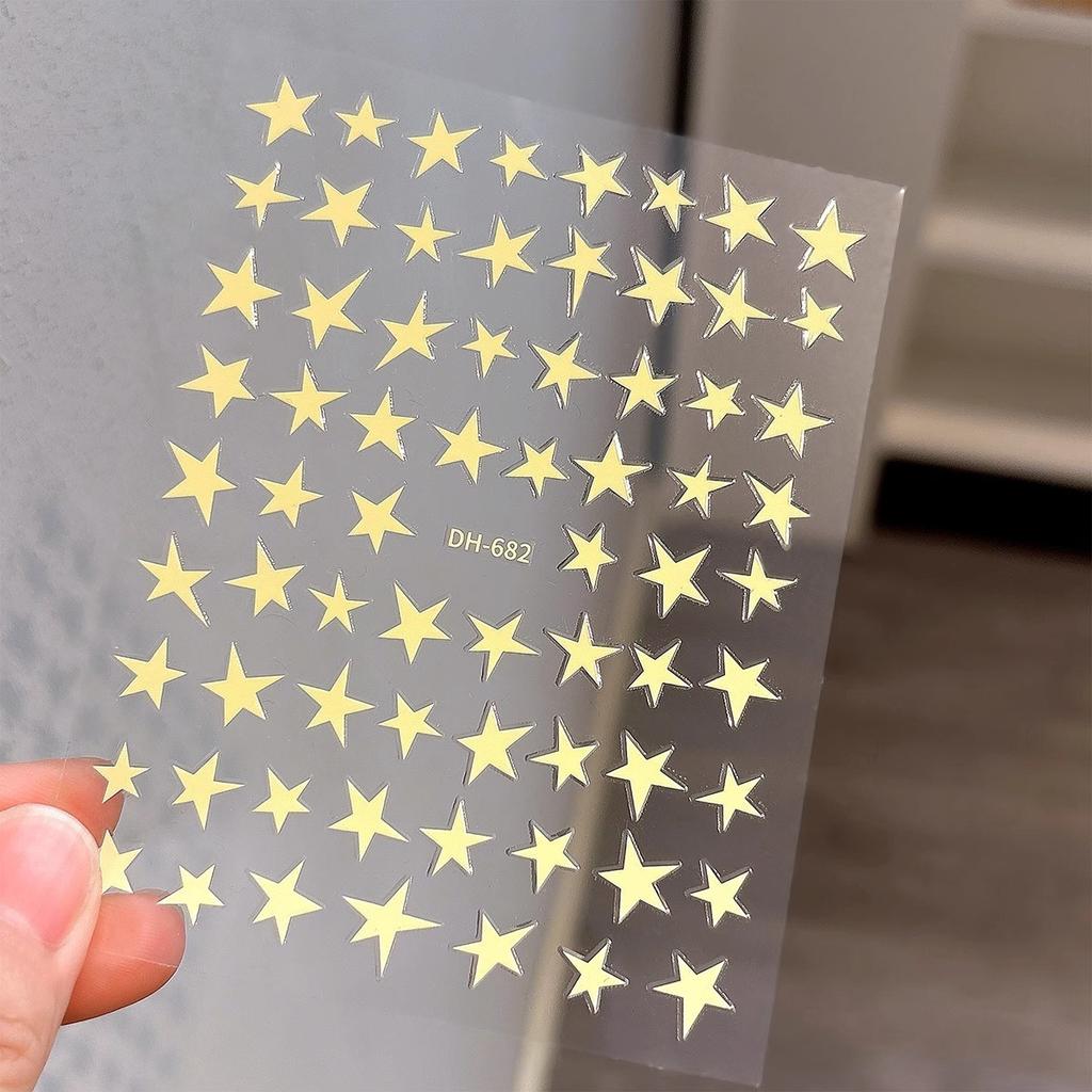 1Pc Color Matching Five-pointed Star Nail Stickers,