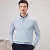 FIRS Men's Silk Wool Blend Long Sleeve Polo Shirt