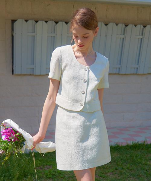 Bember Jane Tweed Mini Skirt_Ivory