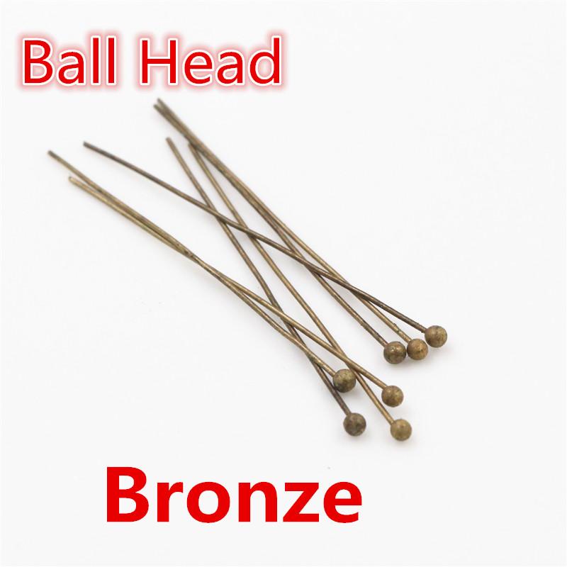 200pcs/Lot 16 20 25 30 35 40 45 50mm Flat Head/Ball Head/Eye Head Pins Metal Headpins For Jewelry Findings Making DIY Supplies
