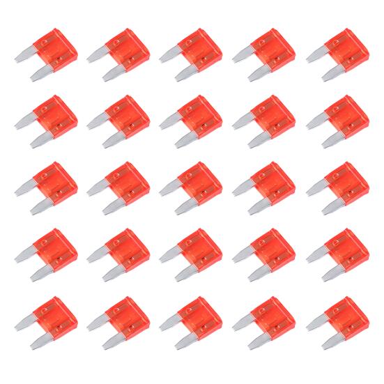 25 stk 10 Amp mini bilsikkerhetsledning Plug Play Utskifting av biler sikkerhetskabel kjøretøy Enkel inspeksjon sikkerhetskabelterminaler